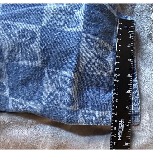 Pacsun Size 25 Low Rise Butterfly Checkered Jeans. Button-Straight Leg Open - Picture 9 of 12